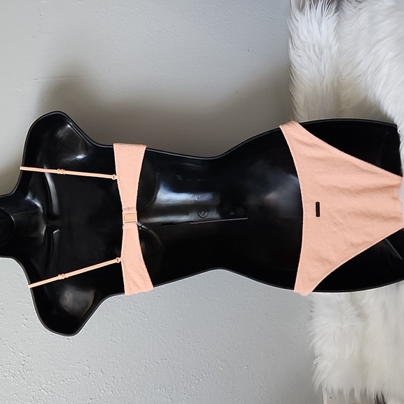 Peach Terry cloth cheeky coverage swimsuit set - Picture 5 of 7